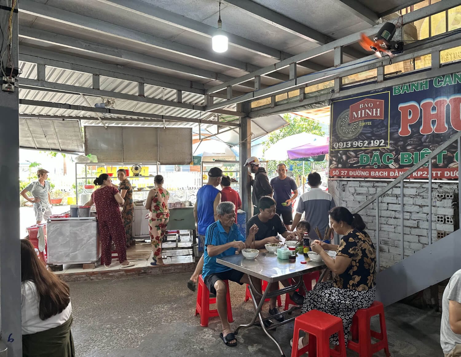 Inside view of local Phu Quoc eatery Banh Canh Phung clean and tidy