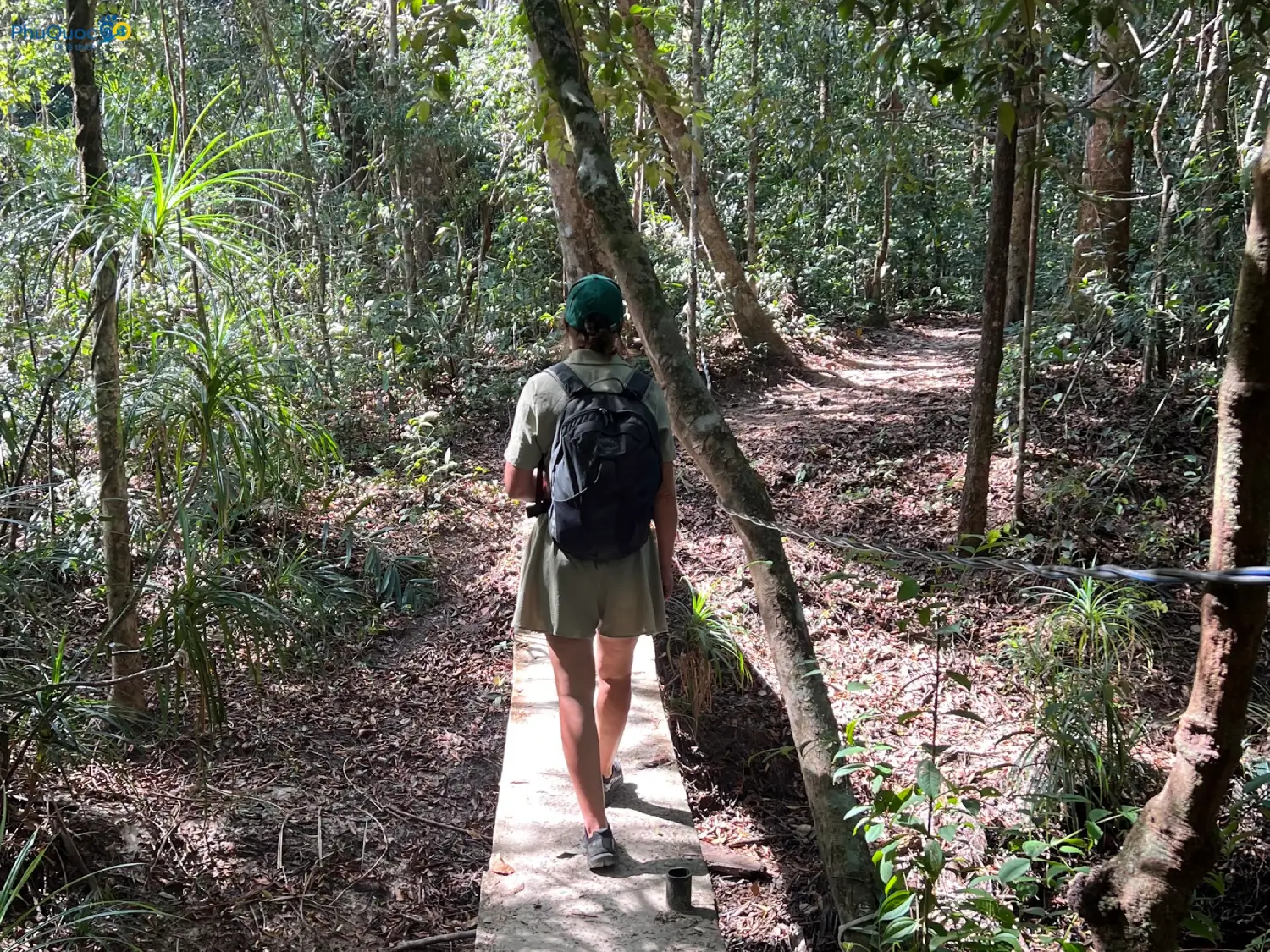 Red dirt trail through Ham Ninh primary forest leading into Suoi Tien Phu Quoc