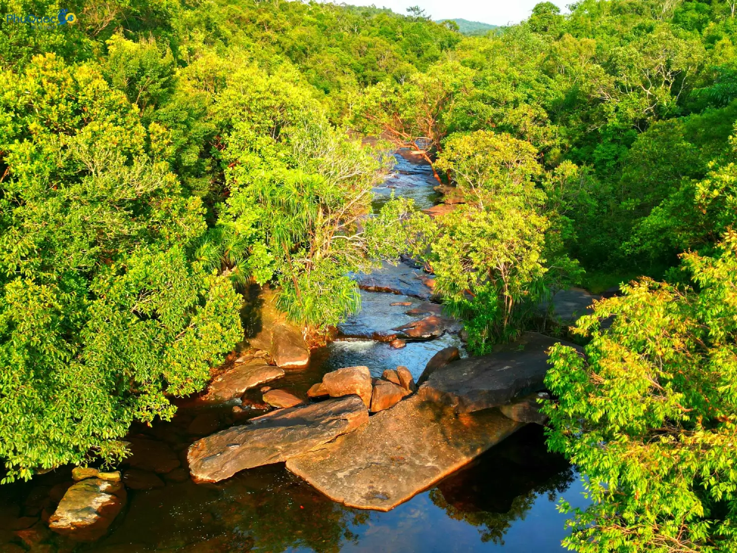 Pristine Da Ban Stream Phu Quoc with giant granite slabs