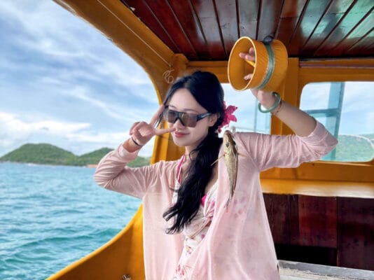 Hình ảnh thực tế đi Tour Tàu Gỗ Phú Quốc của khách hàng Phan Bảo Ngọc